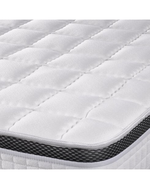 Ensemble Supérieur Matelas Mémoire de forme 3 zones & 2 Sommiers noir - 2x100x200 cm