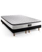 Ensemble Supérieur Matelas Mémoire de forme 3 zones & 2 Sommiers noir - 2x90x200 cm