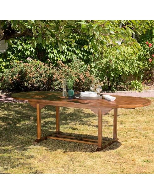 Maeva Uitschuifbare ovale tafel geolied hout - 180/240x100x75 cm