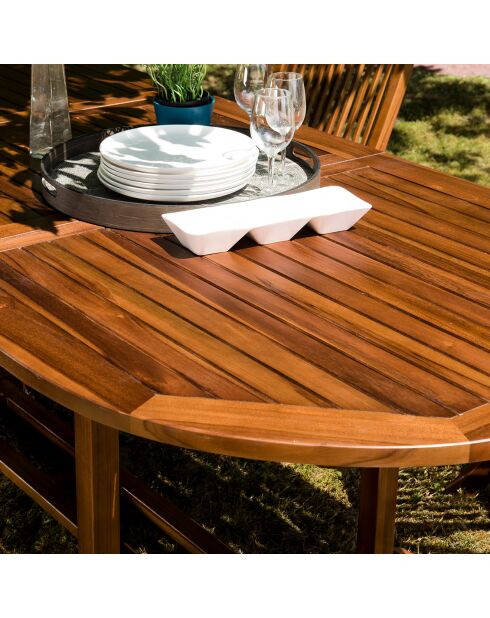 Maeva Uitschuifbare ovale tafel geolied hout - 180/240x100x75 cm