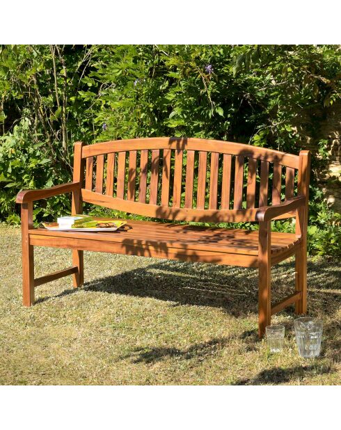 Maeva ovale bank geolied hout - 150x65x95 cm