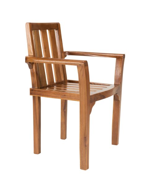 2 Maeva stapelbare fauteuils geolied hout - 60x62x92 cm