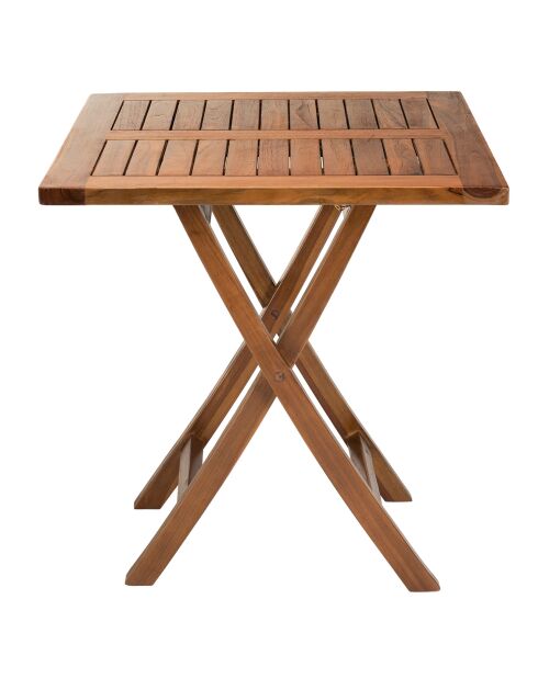 Maeva Quadratischer Klapptisch, geöltes Holz, 70 x 70 x 75,5 cm