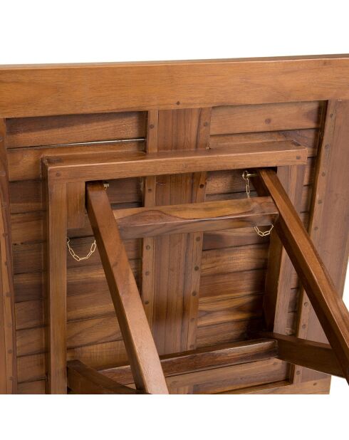 Maeva Quadratischer Klapptisch, geöltes Holz, 70 x 70 x 75,5 cm