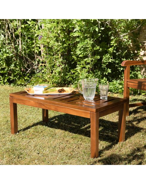 Maeva Couchtisch - Geöltes Holz - 100x50x40 cm