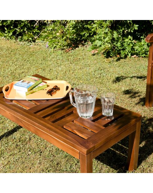 Maeva Couchtisch - Geöltes Holz - 100x50x40 cm