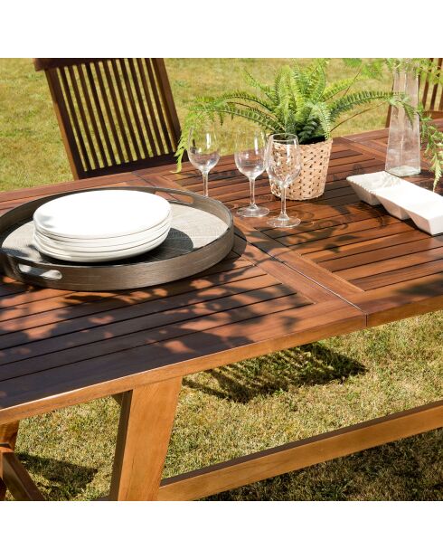 Maeva Ausziehbarer rechteckiger Tisch, geöltes Holz, 180/240x100x75 cm