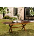 Table rectangulaire pieds croisés extensible Maeva Bois Huilé - 180/240x100x75 cm