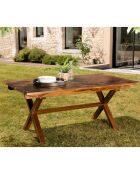 Table rectangulaire pieds croisés extensible Maeva Bois Huilé - 180/240x100x75 cm