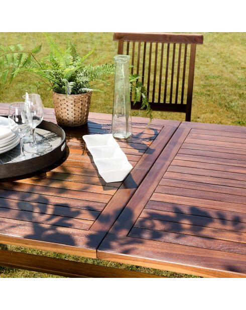 Maeva rechteckiger Tisch mit ausziehbaren Kreuzbeinen aus geöltem Holz - 180/240x100x75 cm