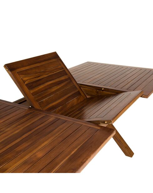 Maeva rechteckiger Tisch mit ausziehbaren Kreuzbeinen aus geöltem Holz - 180/240x100x75 cm