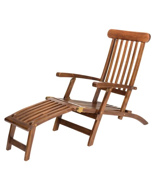 Chaise longue en bois de Teck huilé Maeva Bois Huilé - 58x148x98 cm