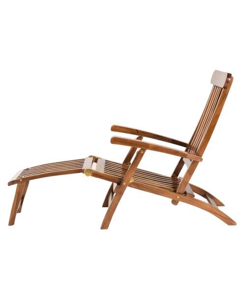 Chaise longue en bois de Teck huilé Maeva Bois Huilé - 58x148x98 cm