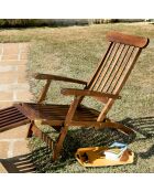 Chaise longue en bois de Teck huilé Maeva Bois Huilé - 58x148x98 cm