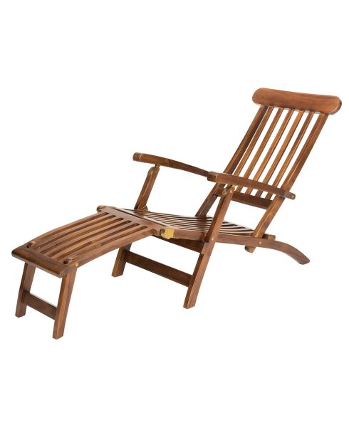 Chaise longue en bois de Teck huilé Maeva Bois Huilé - 58x148x98 cm