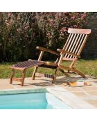 Chaise longue en bois de Teck huilé Maeva Bois Huilé - 58x148x98 cm