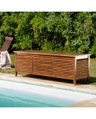 Coffre de piscine en bois de Teck huilé Maeva Bois Huilé - 200x57x65 cm