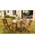 Ensemble Table Papillon & 4 chaises Maeva Bois Huilé