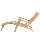 Chaise longue en bois Teck Fun Bois Naturel - 58x148x98 cm