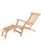 Chaise longue en bois Teck Fun Bois Naturel - 58x148x98 cm