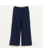 Pantalon évasé Fiona en Coton bleu marine