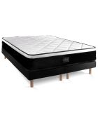 Ensemble Suite Matelas Ressorts ensachés à mémoire de forme 5 zones & 2 Sommiers noir - 2x80x200 cm