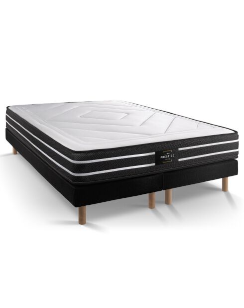 Ensemble Exclusive Matelas & 2 Sommiers noir - 2x80x200 cm