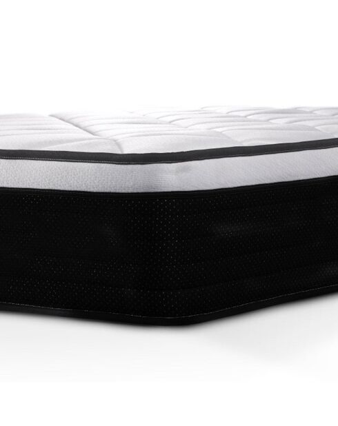 Ensemble Suite Matelas Ressorts ensache?s à mémoire de forme 5 zones & 2 Sommiers noir - 2x90x200 cm