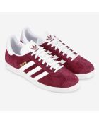 Burgundy Gazelle fluwelen leren sneakers