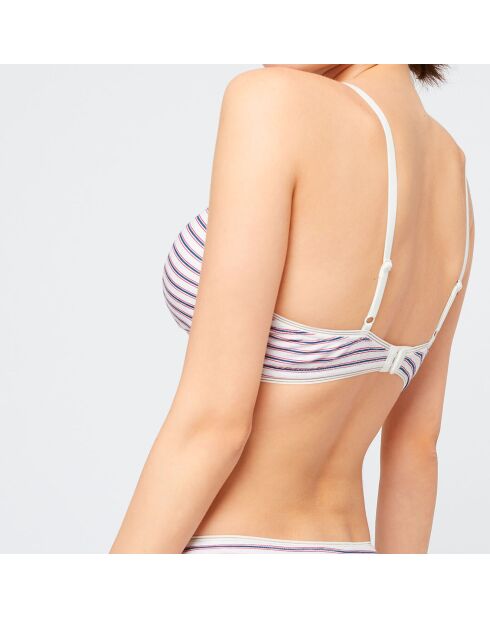Sujetador triangular a rayas crudo/azul Happiness Stripes