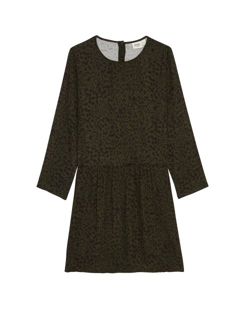 Robe Rika léopard vert/noir/marron