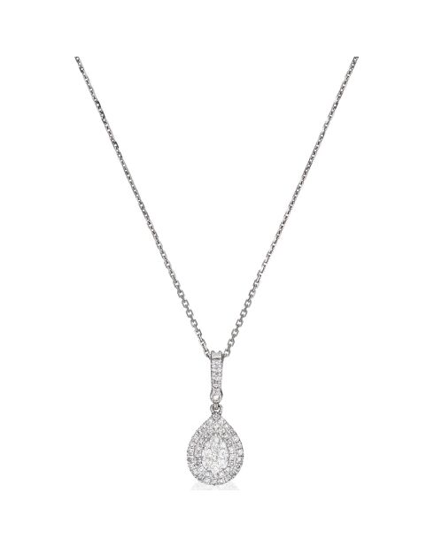 Pendentif & Chaîne Princesse Stella Diamants 0.2 ct or blanc