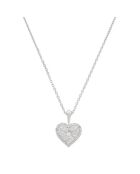 Pendentif Coeur Pris Diamants 0.12 ct or blanc