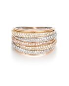 Anello Golden Roads con diamante da 1 ct in oro tricolore