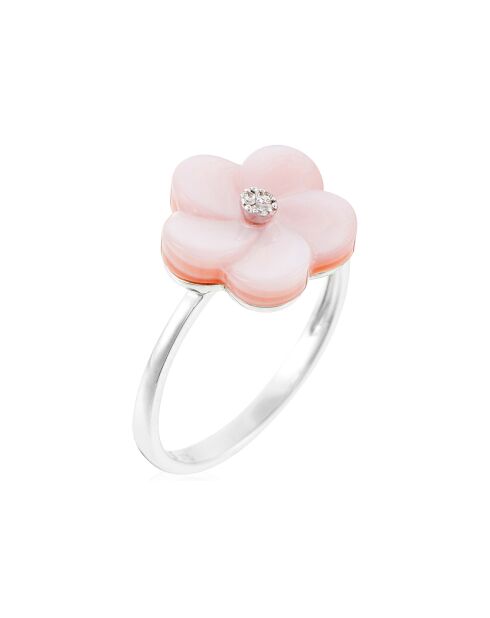 Bague Tamaris Diamants 0.02 ct ct Nacre rose or blanc