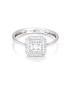 Bague Miroir Diamants 0.14 ct or blanc
