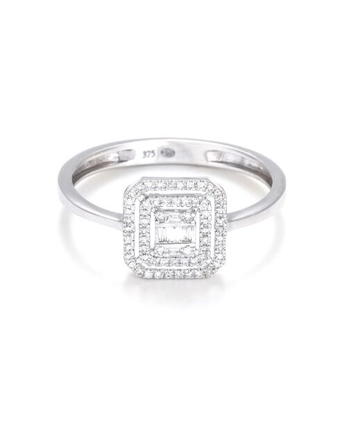Bague Miroir Diamants 0.14 ct or blanc
