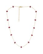 Collier Elisa Jade Rouge en laiton doré