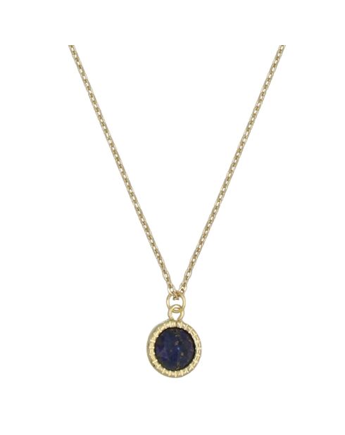 Collier Elizabeth Lapis Bleu en laiton doré