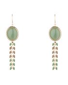 Orecchini Santelena Aventurine in ottone dorato