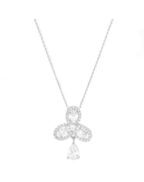 Collier Goutte en Argent rhodié & Zircone