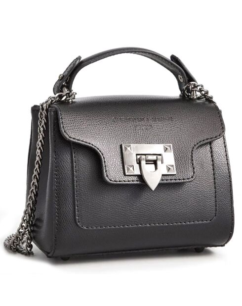 Schwarze Marceau Schultertasche aus Leder - 17,5 x 7 x 14 cm