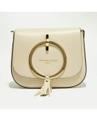 Sac bandoulière en Cuir Audrey nude - 27x22x8.5 cm