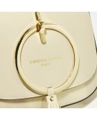 Sac bandoulière en Cuir Audrey nude - 27x22x8.5 cm