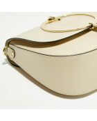 Sac bandoulière en Cuir Audrey nude - 27x22x8.5 cm