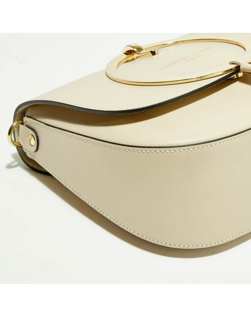 Sac bandoulière en Cuir Audrey nude - 27x22x8.5 cm