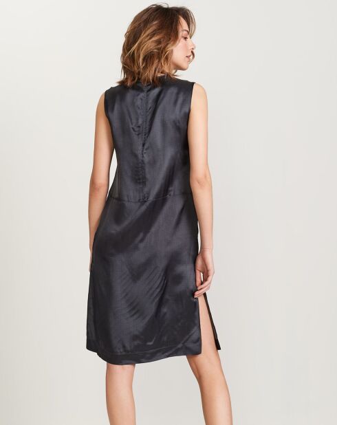 Robe satinée Steup micro points noire