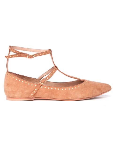 Ballerines en Velours de Cuir Ilvina camel