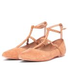 Ballerines en Velours de Cuir Ilvina camel