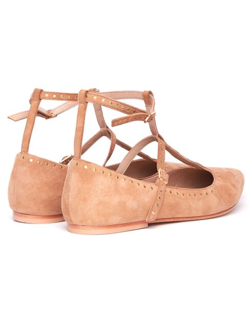 Ballerines en Velours de Cuir Ilvina camel